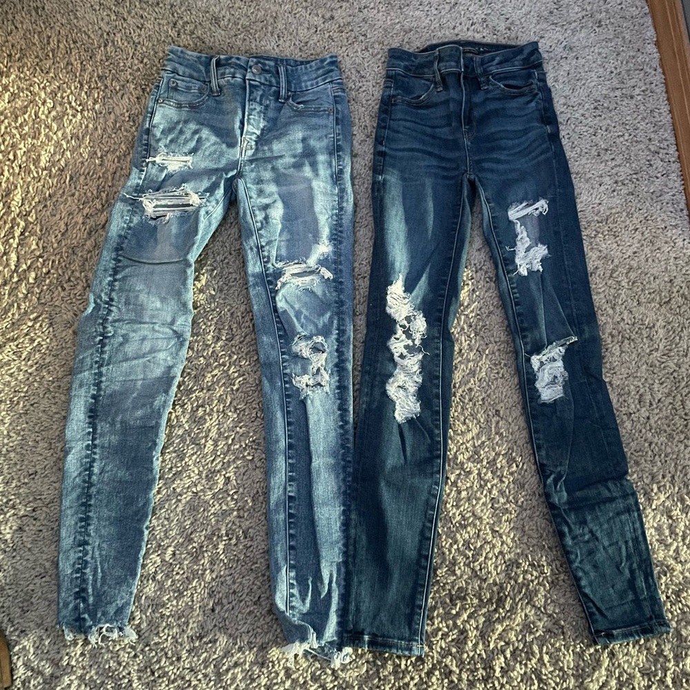 4pairs high rise skinny american eagle jeans